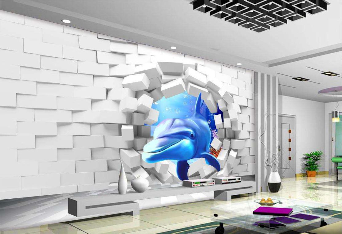 3D立體墻體電視背景藝術彩繪